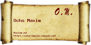 Ochs Maxim névjegykártya